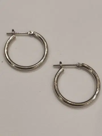 14k WG 후프 귀걸이