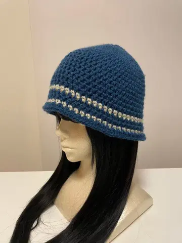 니트 모자 비니 블루 패션 소품 헤어 액세서리 모자