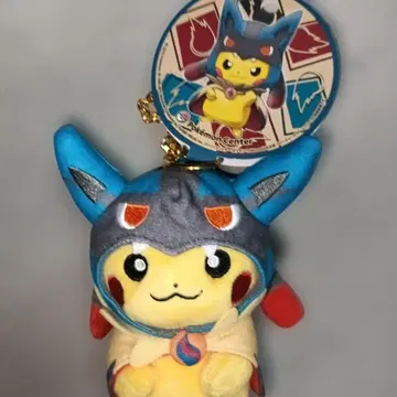 메가 루카리오 판초를 입은 피카츄 봉제 인형 마스코트 포켓몬 센터