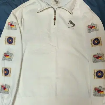 칼 헬무트 하프 지퍼 맨투맨 소매 패치