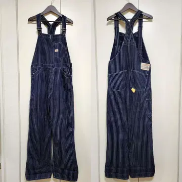 SUGAR CANE 슈가케인 워배시 스트라이프 오버롤