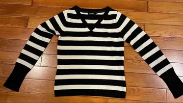 MAX&co 맥스 앤 코 보더 무늬 니트 캐시미어 100%