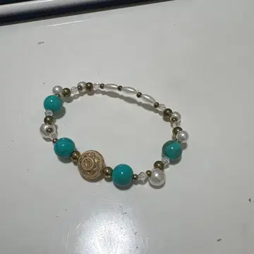 터콰이즈 골드 비즈 팔찌