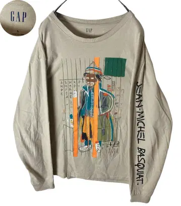 GAP x 장 미셸 바스키아 아트 빅 프린트 롱 T 루즈한 사이즈