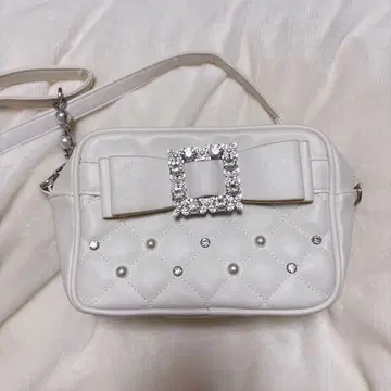 NOMIE 아가씨 비쥬 리본 숄더백 화이트 양산형 지뢰계