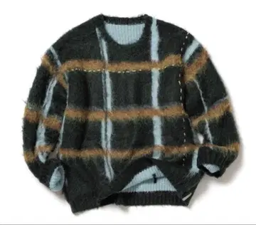 PAMM 투명한 공기의 체크 니트 투명한 정글 브라운