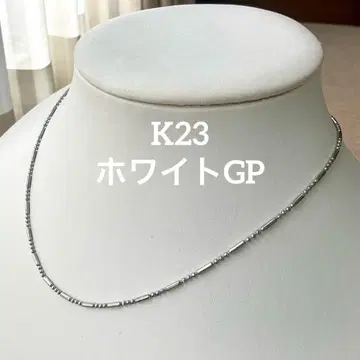 K23GP 목걸이 심플 실버색 화이트 금 도금