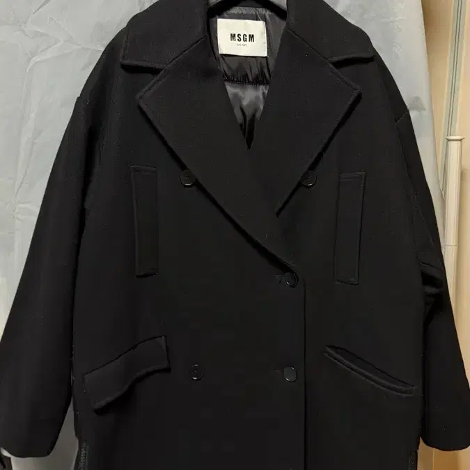 MSGM 블랙 더블 패딩 코트 40사이즈
