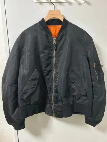 90s USA제 ALPHA 알파 MA-1 플라이트 자켓 L 블랙