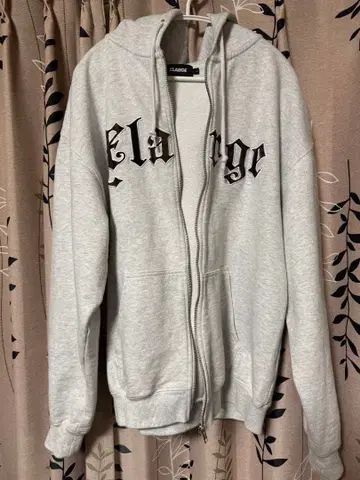 XLARGE 그레이 후드 부착 집업 후드티