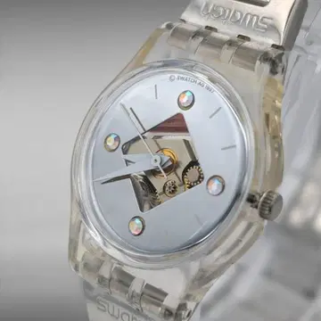 [ 작동 새 배터리 ] SWATCH 스와치 LK169 90s 스켈레톤