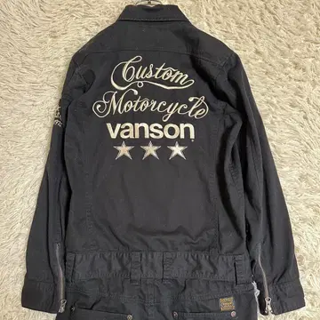 [ VANSON ] 반손 작업복 M 자수 블랙 바이커