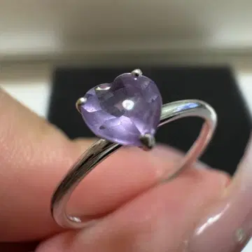 K10WG 자수정 하트 반지 9호