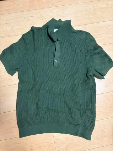 COS 리브 피케 셔츠 올리브 그린