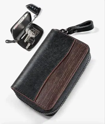 푸에블로 가죽 키케이스 남성용 4연 후크 천연 가죽 다기능 카드 2장