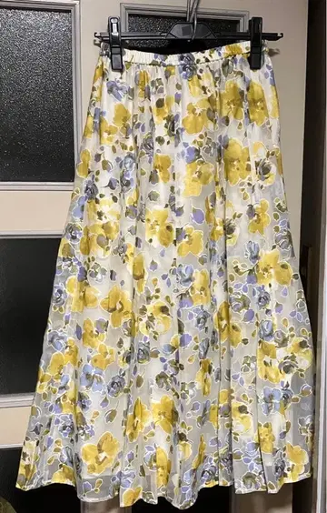 하모니카 꽃무늬 롱 스커트