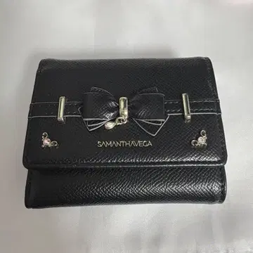 SAMANTHAVEGA 사만사베가 3단 접이식 지갑 블랙 리본