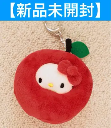 로리즈팜 헬로키티 andST 봉제 인형 키링 사과