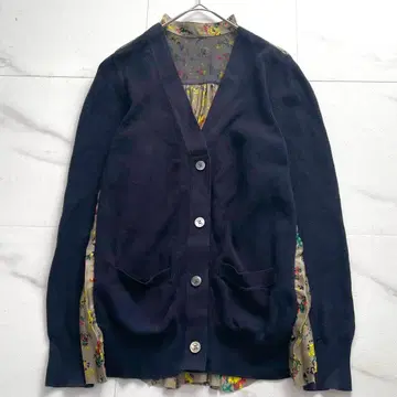 새상품급 2021 모델 사카이 백 플리츠 도킹 가디건 니트 3