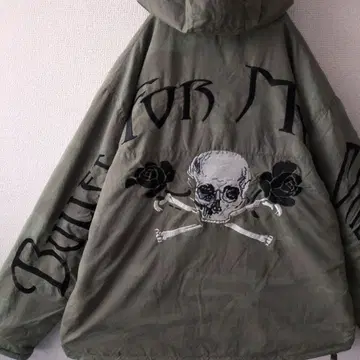 브렛 포 마이 발렌타인 자수 하프 지퍼 아노락 나일론 후드티