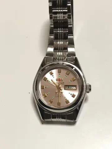 가동 중! 오리엔트 쓰리 스타 NQ1X-Q0 자동 와인딩 핑크 다이얼