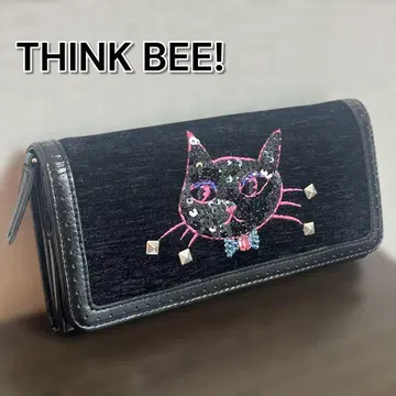 THINK BEE! 싱크비 장지갑 런어웨이 캣 고양이 블랙
