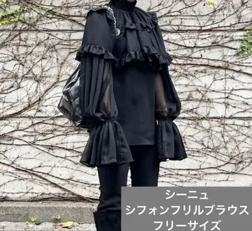 시뉴 cygne 쉬폰 프릴 블라우스