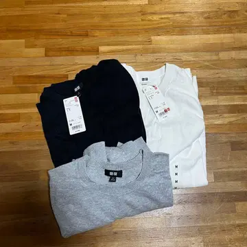 UNIQLO 워셔블 코튼 메리노 크루넥 스웨터 M