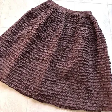 [컨디션 최상] 핑크하우스 럭셔리 피코 프릴 플레어 스커트 코튼 100%