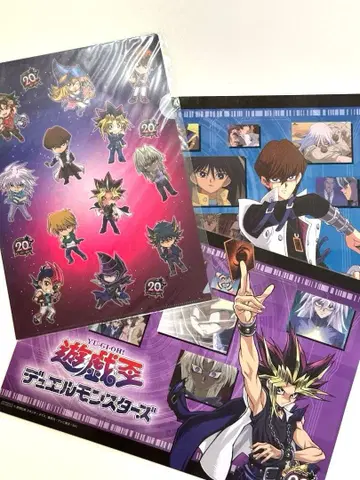 유희왕 콜라보 카페 런치매트 클리어 파일 세트