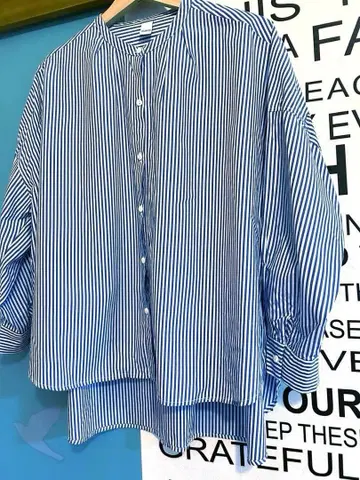 D I A R I E S 다이어리즈 스트라이프 코튼 셔츠 사이즈 F