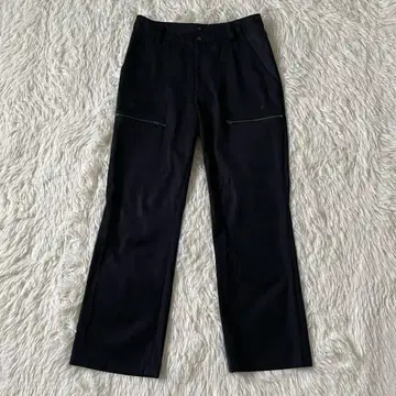 TRUNK 히로코코시노 블랙 스트레이트 팬츠 38 지퍼 디자인