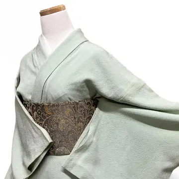 이로무지 단의 더스티 컬러 파티 라이트 그린 기모노 115b d ms