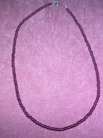 보라색 비즈 목걸이 약 40cm 랍스터 클래스 s925 가넷