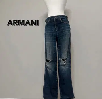 ARMANI JEANS 아르마니 데미지 데님 스트레이트 데미지 가공