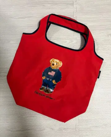 [ 새상품급 ] 랄프 로렌, 에코백, 폴로베어, 빨간색