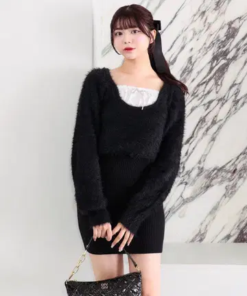 OLIVE des OLIVE Yui 기획 니트 미니 원피스