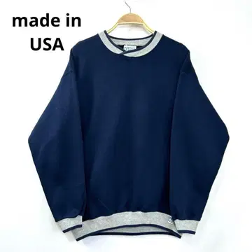 90s USA제 투톤 무지 맨투맨 트레이닝복 풀오버 S59