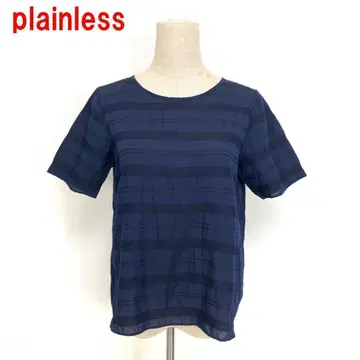 A6417 플레인 피플 반팔 블라우스 상의 면 코튼 네이비 3