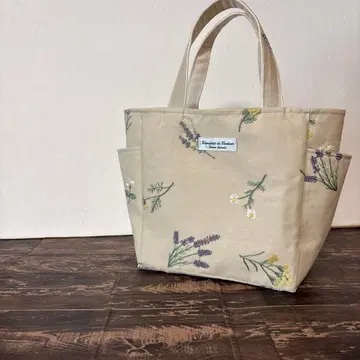 미모사 꽃무늬 토트백 핸드메이드