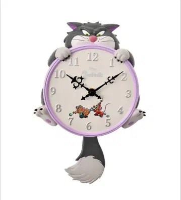 디즈니 스토어 루시퍼 벽시계 시계 신데렐라 잭 & 가스