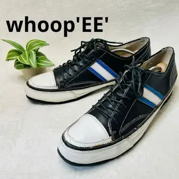 후피 EE 블랙 가죽 스니커즈