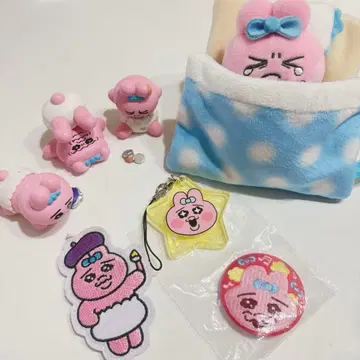 빤쮸토끼 가챠가챠 봉제 인형 배지 세트