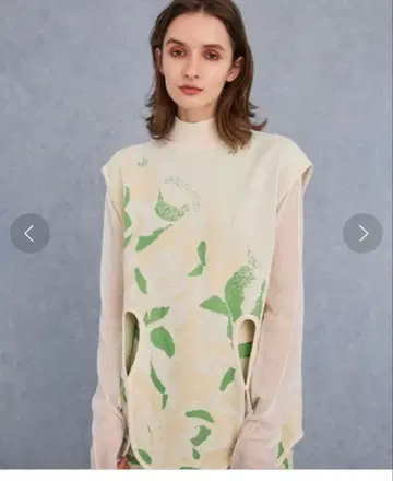 PUBLIC TOKYO 지오메 플라워 자카드 니트 베스트