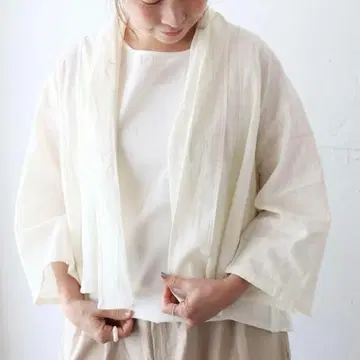 이치 앤티크스 면 린넨 코튼 린넨 로브 가디건 근년 일본제