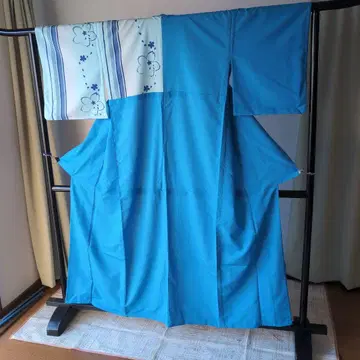 무용 기모노 파랑 벚꽃