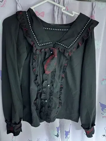 노에미 NOEMIE 고딕 세일러 넥타이 블라우스 지뢰계 서브컬쳐