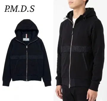 P327 S PMDS 자수 로고 이탈리아 후드티 블랙 남성용