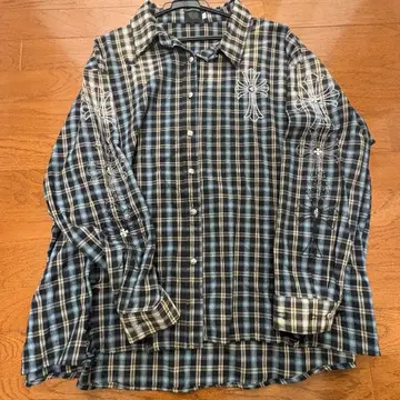 플란넬 셔츠 데미지 Y2K 1618 크로스 y2k