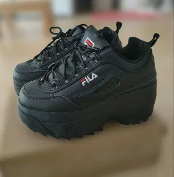 FILA 디스럽터 2 웨지 통굽 23.5cm 블랙